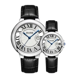 Luxury Brand Couple Watches Valentine Day Watch Set  Waterproof Round Roman Dial Men and Women Wristwatch Couples Gifts