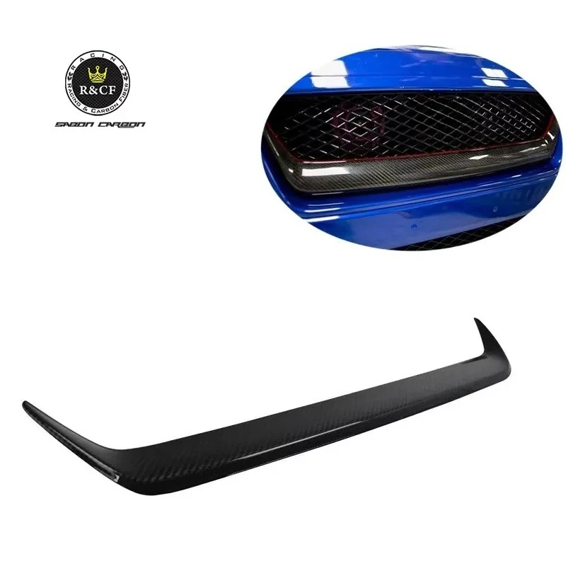 Fit 2015-20 Subaru WRX STI OEM Style Carbon Fiber Front Bumper Grille Garnish Trim Cover