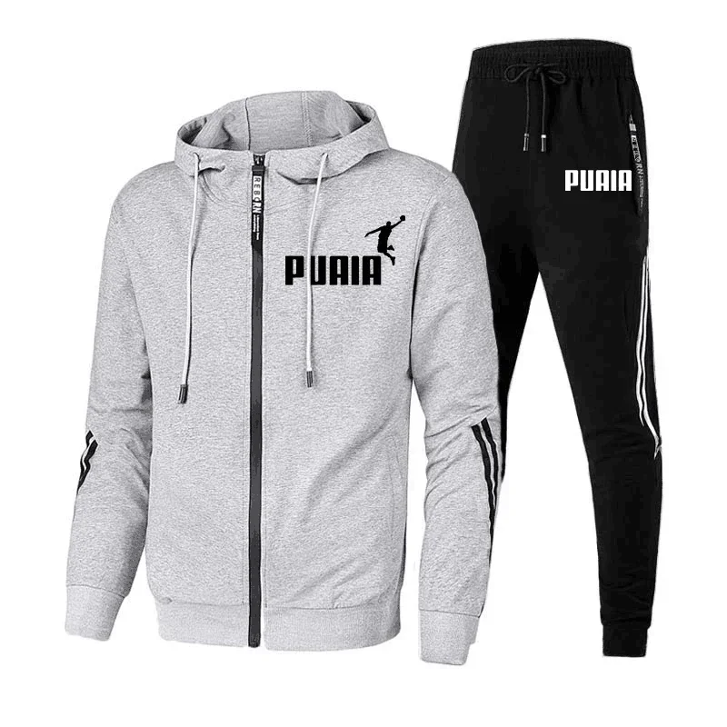 Traje de Jogging para hombre, suéter, Sudadera con capucha, chaqueta, pantalones deportivos, ropa para hombre, conjunto de 2 piezas, Otoño/Invierno,