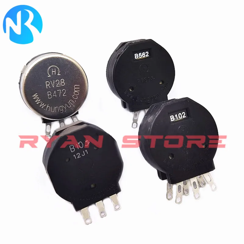 2PCS RV28P RVS28P 1K 10K 100K 220K 4.7K 47K 470K 5K OHM 2W Rotary Carbon Potentiometer Pot For Electric Welding Machine 3/6Pin