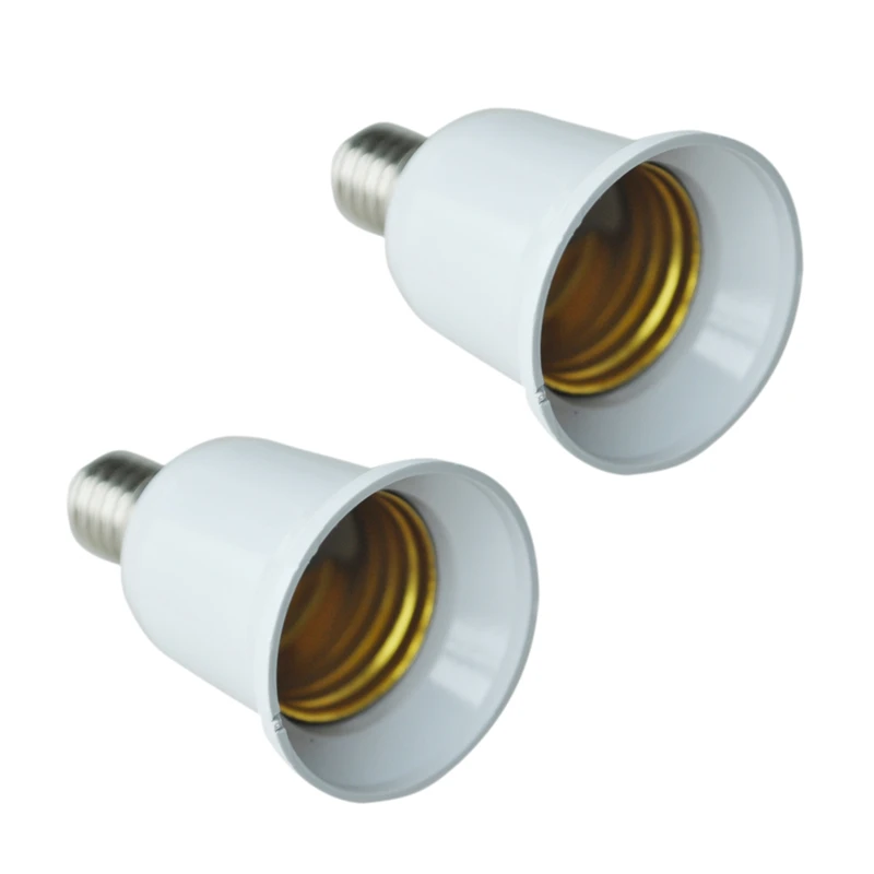 2X E14 To E27 Extend Base LED CFL Light Bulb Lamp Adapter Converter Screw Socket