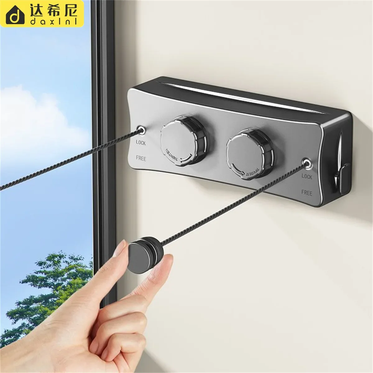 Invisible clothesline drying rack Clothesline retractable clothes drying wire rope No punching Invisible clothesline drying rack