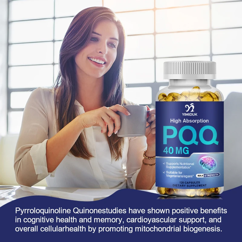 PQQ Capsules 40mg, Mitochondrial Support, Helps Energy Boost, Supports Heart Health, Cognitive Function