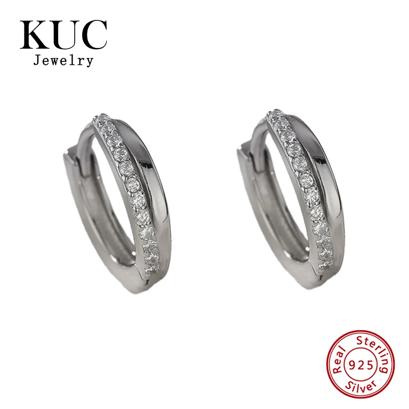 Fine Jewelry S925 Silver Nickel Free Color Remain Gold Silver Plated Cubic Zirconia Pave Round Huggir Hoop Earrings