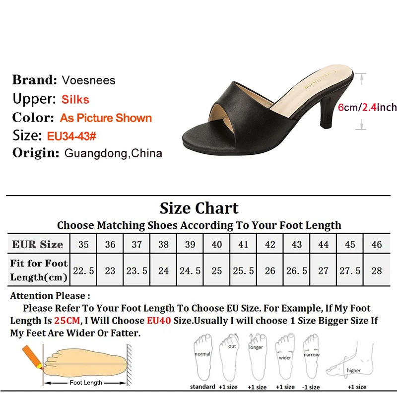 6CM Simple Style Women Slippers Red Silk Stiletto Heels Summer Outdoors High Heeled Sandals Comfortable Party Ladies Shoes Mules
