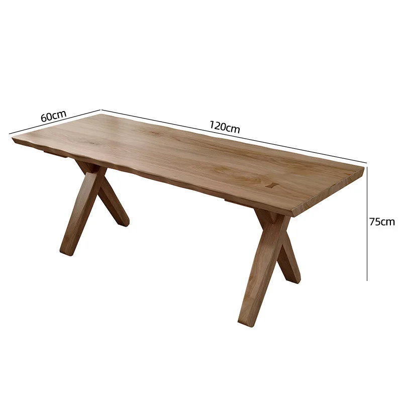 

Simple ash wood pure solid wood table Household rectangular dining table Wabi wind log table Design creative hotel di