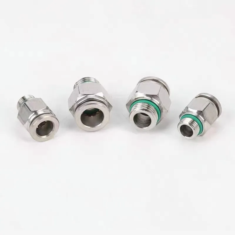 304Stainless steel   PC4-G01 PC04-G02 PC6-G01Stainless steel Pneumatic fittings PC8-G01 PC8-G02 PC10-G01 PC10-G02  G thread