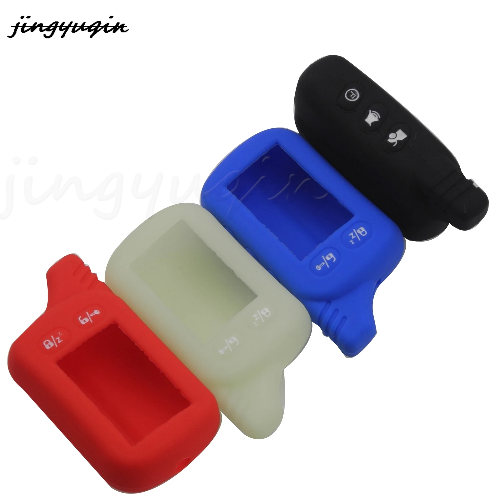 Jingyuqin silicone caso chave para tomahawk tz9030 tz9020 tz9031 tz7010 scher-khan em dois sentidos carro lcd alarme remoto chaveiro capa
