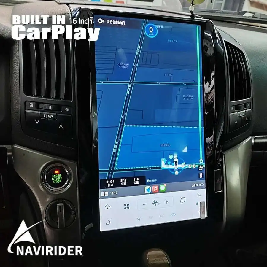 16'' Qualcomm Android Auto For Toyota Land Cruiser 200 LC200 2008~2015 Vertical Radio Multimedia GPS Navigation Player Head Unit