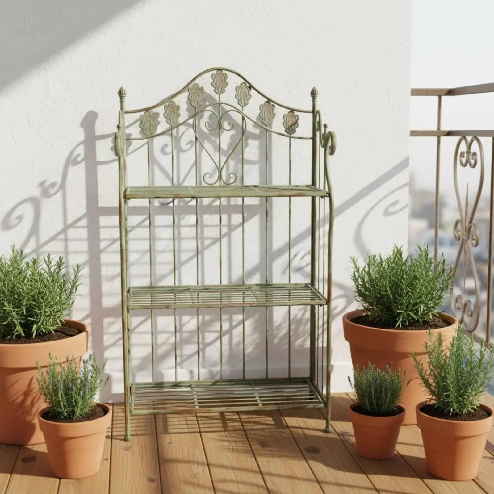 Folding Display Stand Indoor Flowerpot Display Removable Iron Rack Compact Vertical Planter Stand for Home Office Decor