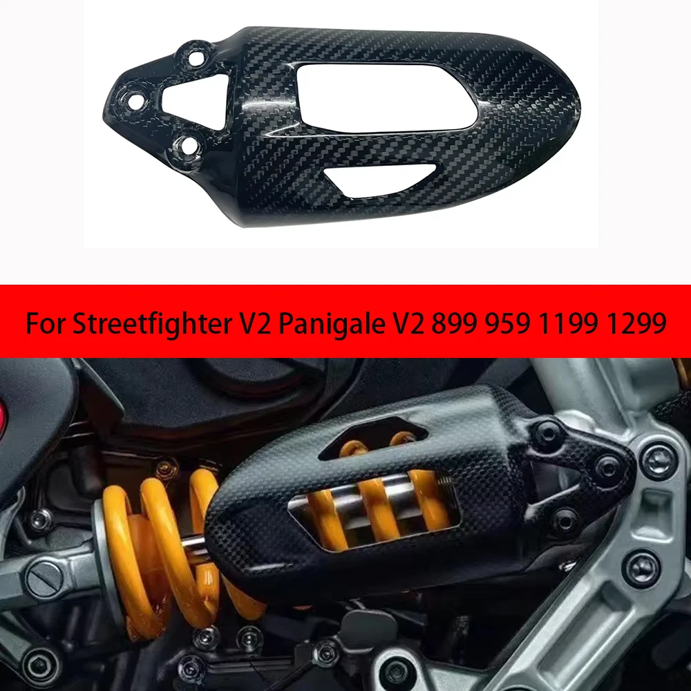Motorcycle Carbon Fiber Shock Absorber Cover For Ducati Streetfighter V2 Panigale V2 899 959 1199 1299 Accessories Fairing Kits