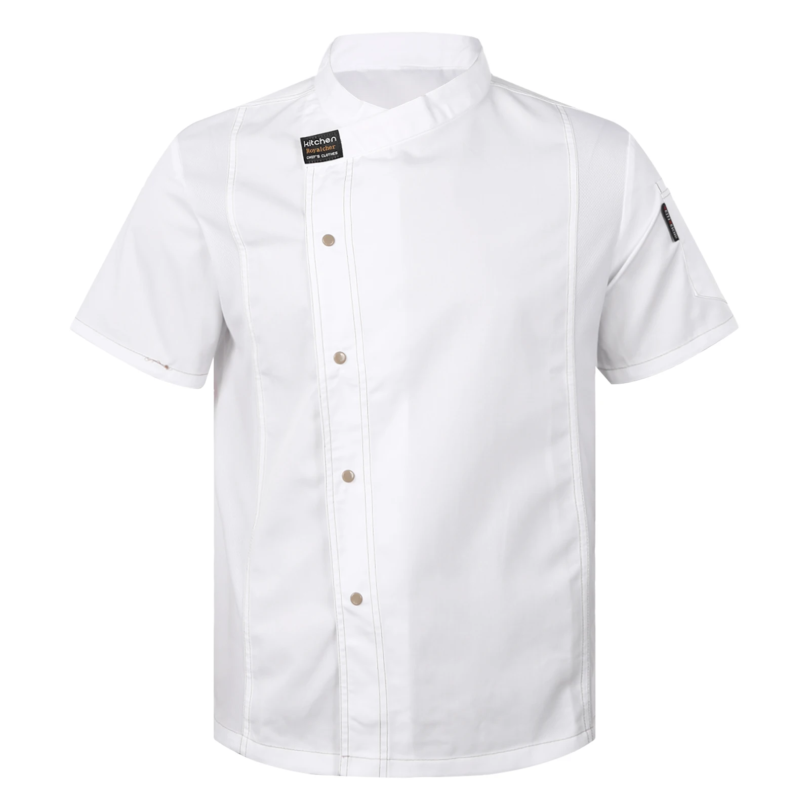 Uniforme de trabajo de cocina Unisex para hombres y mujeres, chaqueta de Chef, abrigo para Hotel, restaurante, cantina, tienda de pasteles, camisa de café, disfraz de cocina