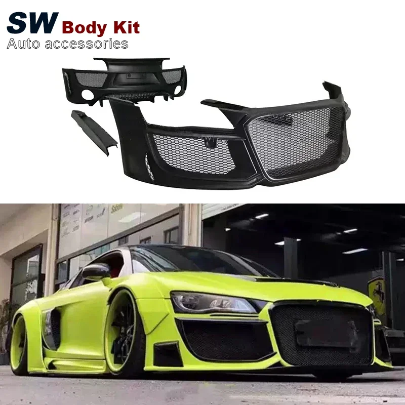 LB style Wide Body&Regula Body Kit For Audi R8 V8 V10 Upgrade Front And Rear Bumpers Wheel Brow Side Skirts Auto Parts wholesale