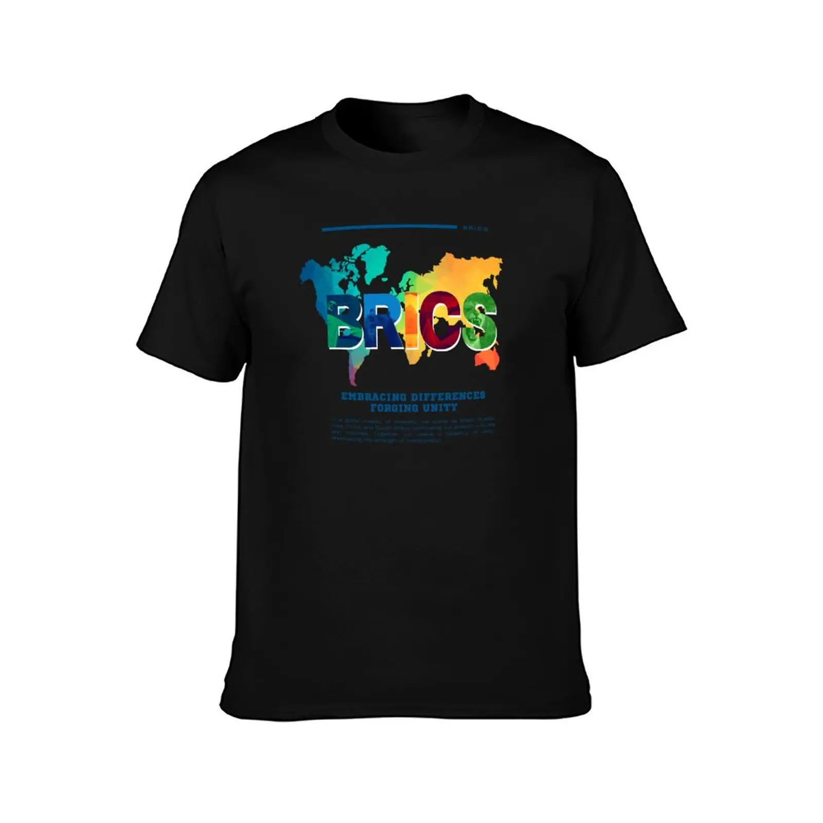 BRICS Embracing Differences Forging Unity T-Shirt Plus Size Basic Short Sleeve Top T-Shirt