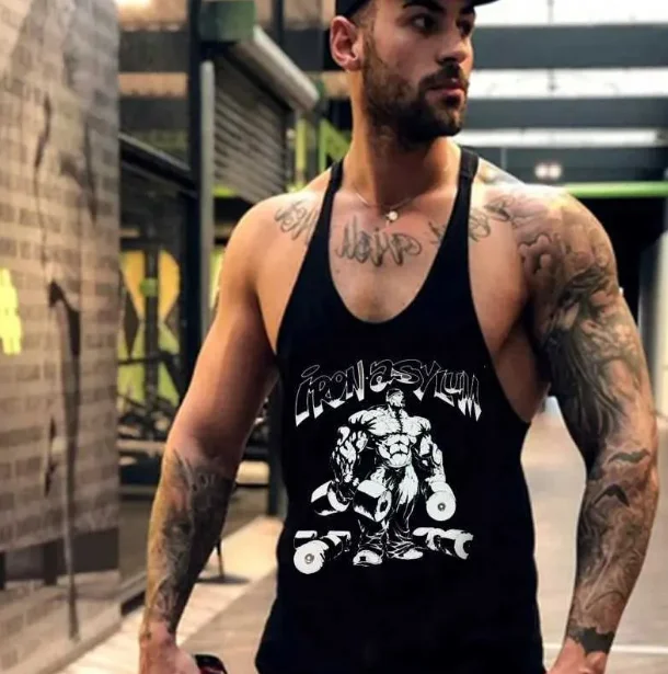 

2025 Summer new Men's Vest Muscle Fashion Gym Vest Sleeveless Vest Bodybuilding Vest Fitness Workout Sports Shirt