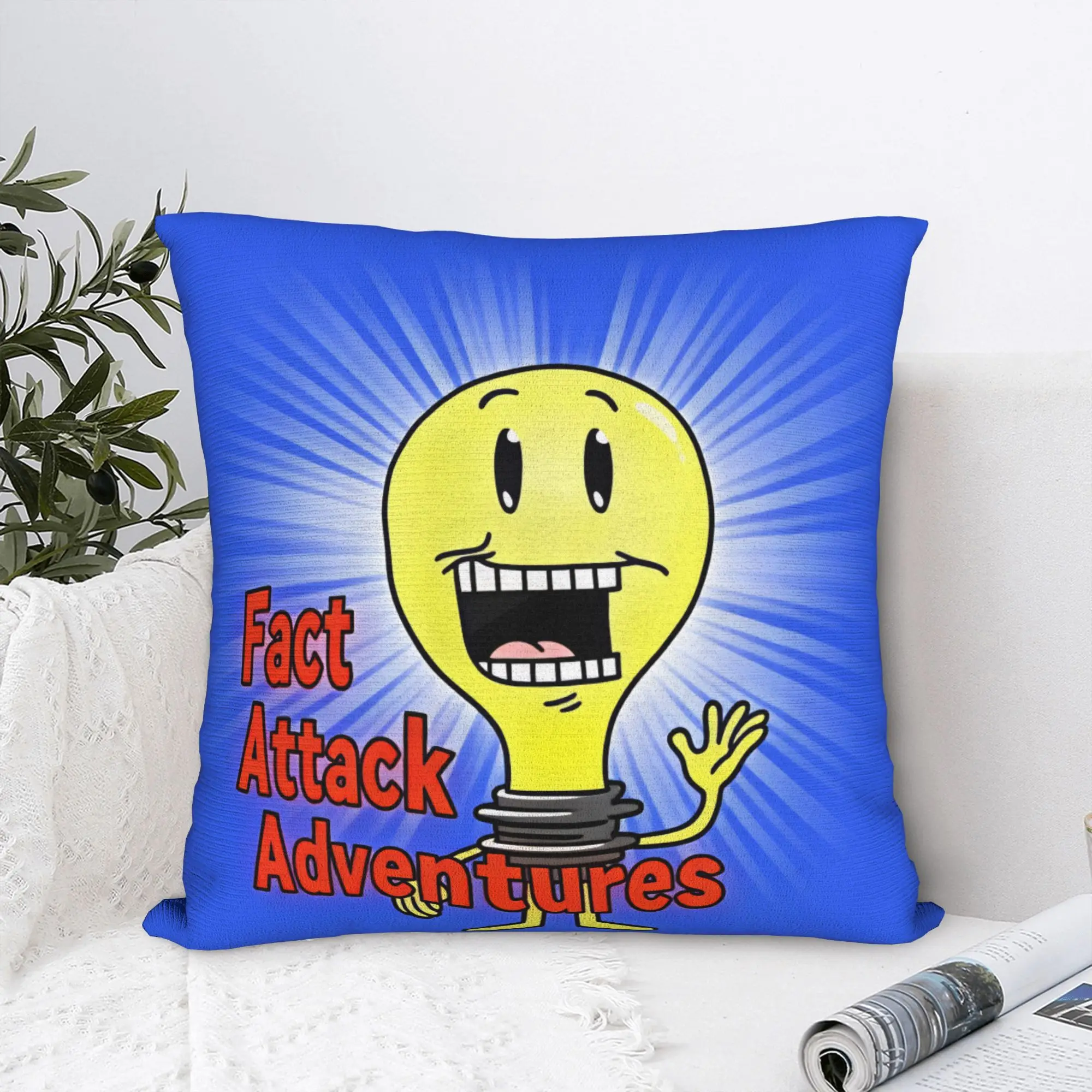 Pillow Case Fact Attack Adventures Graphic  Pillow Cover For Couch Sofa Bedroom Fashion Pillowcases