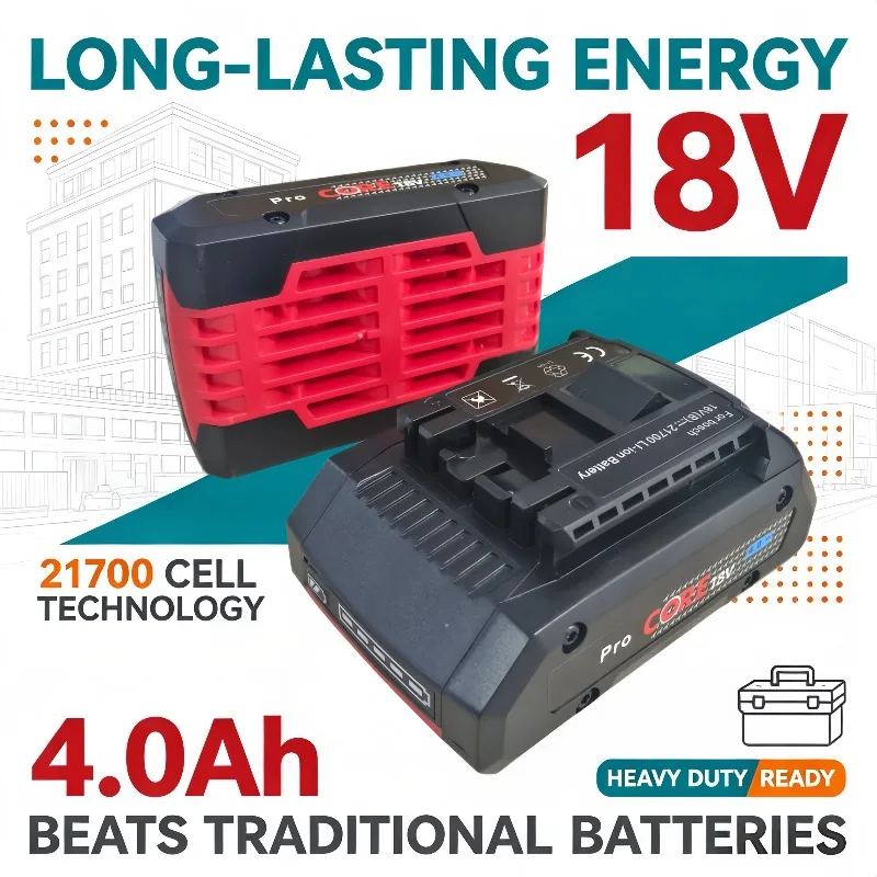 18V 4.0Ah Battery Pack 21700 Cells, Greatly Improved Cycle Life Against Traditional Models