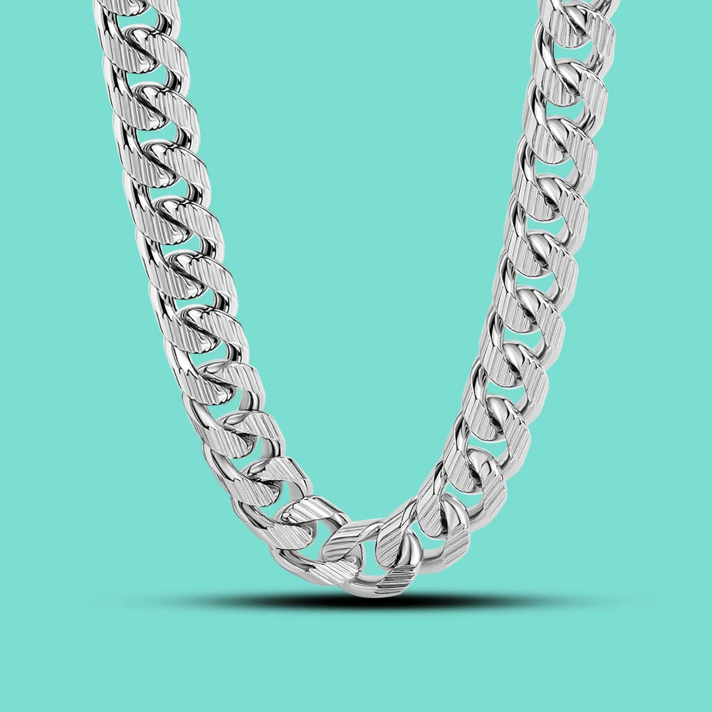 Hip Hop Rock Male Punk 925 Sterling Silver Miami Curb Cuban 10mm Necklaces for Men Women Long Link Chain Chokers Jewelry Gift