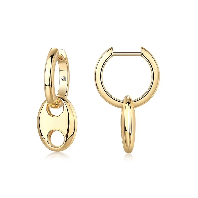 Nabest Hypoallergenic 925 Starling Silver Pig Nose Charm Earrings Women VVS1 D Color Moissanit Hoop Earrings Fine Jewelry