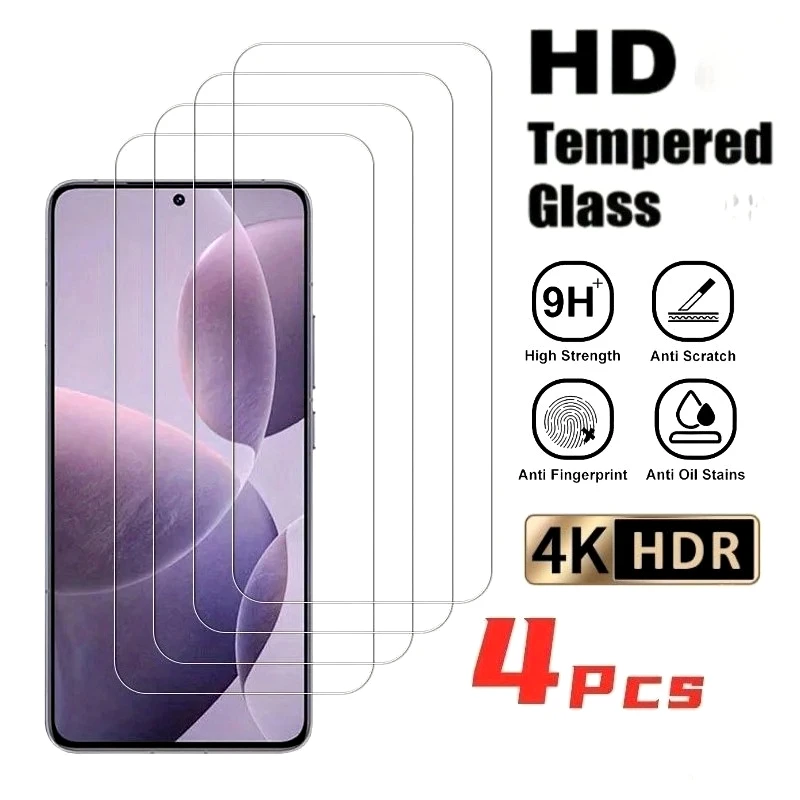 

4Pcs High Clear Tempered Glass For Redmi Note 14 13 Pro Plus 14S 12S 11S 10T Screen Protector For Redmi 14R 14C 13 12C 10A 9A