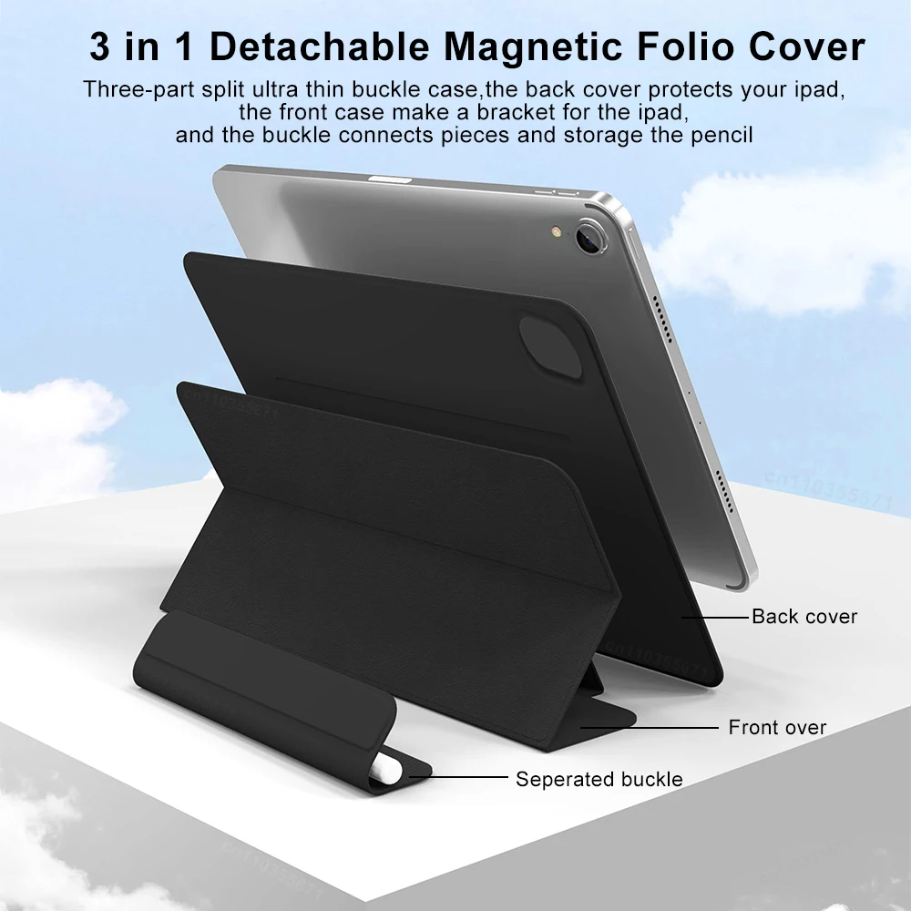 Funda magnética para tableta, Carcasa para iPad Pro 11, 13, 2024, 12,9, 6. ª generación, Air 13, 11, Air 5, 2022