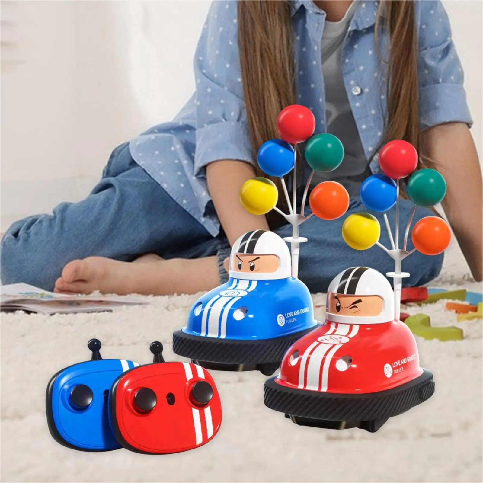 RC Car Toy Cartoon RC Ejector Vehicles Toy Mini Crash into Opponents RC Bumper Car RC Battle Car with Drivers Kids Birthday Gift