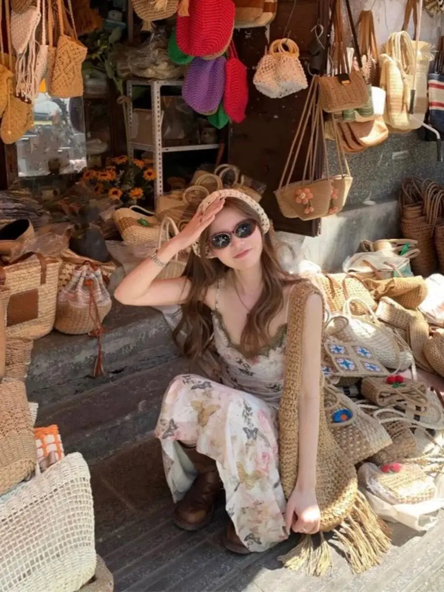 Vacation Style Floral Print Maxi Dress Belted Waistless Sleeveless Island Vibes Long Dress Women's Summer 2026 Fashion