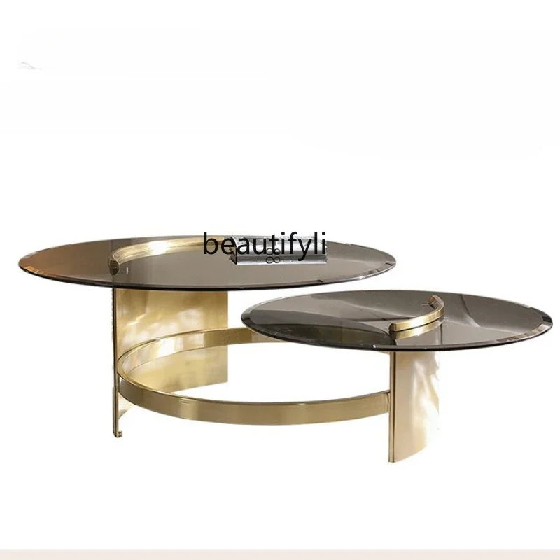 

x11Coffee Table Simple Home Sofa Glass High and Low Coffee Table
