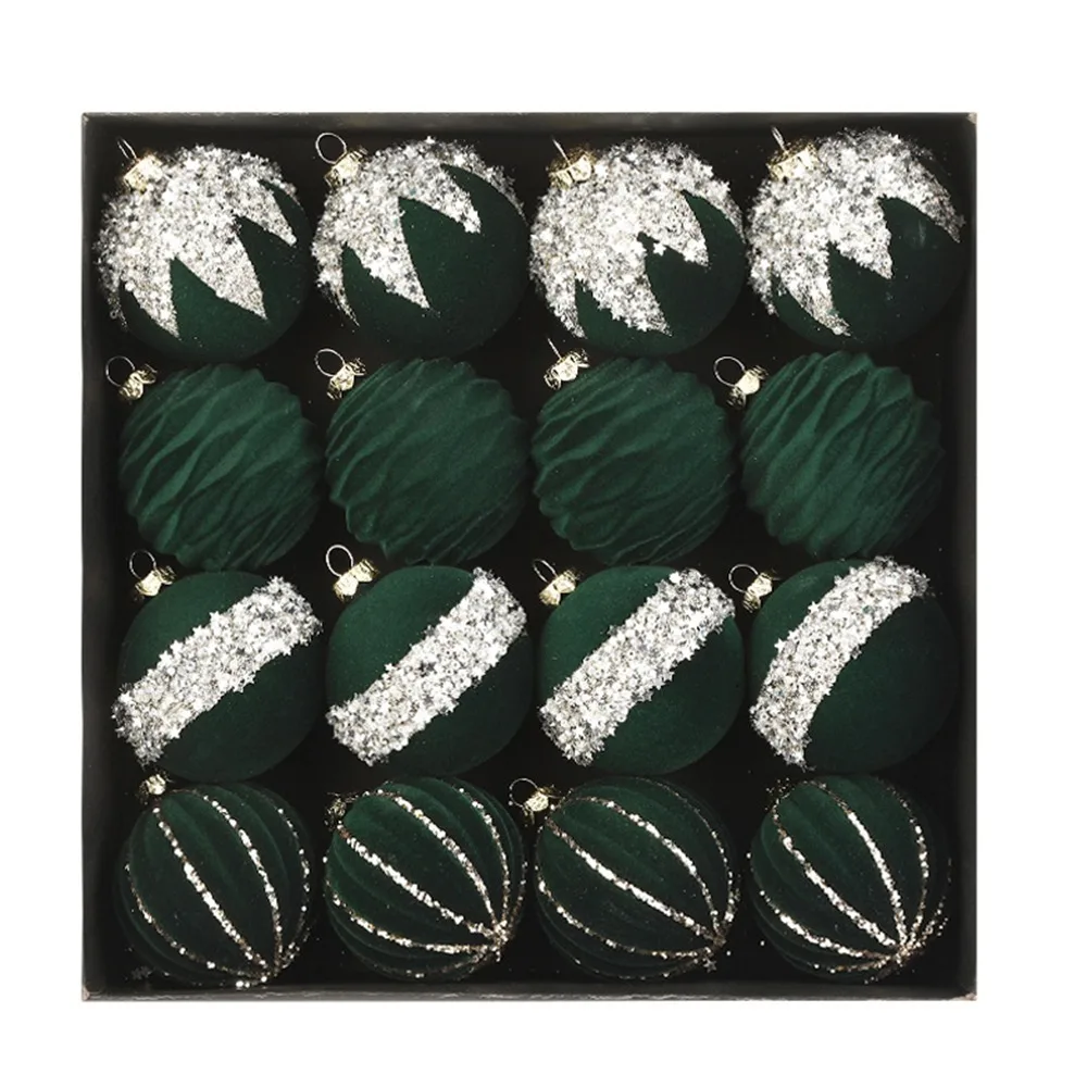 

16Pcs Creative Christmas Decoration Pendant 6cm Shatterproof Xmas Tree Hanging Pendants Shiny Elegant Christmas Tree Decoration