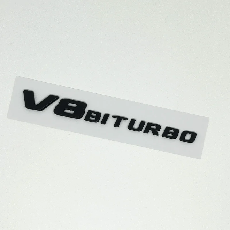 3D ABS V8 Biturbo Car Emblem Fender Badge Decal for C63S E63 CLS63 - Sticker Accessory for Enhanced Vehicle Identification