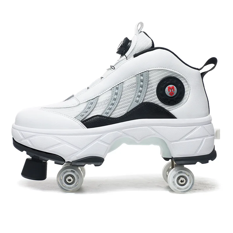 New arrival Dual purpose roller 2/4 wheels in shoes safety durable adjustable skates comfortable Roller Skating Shoes for adult