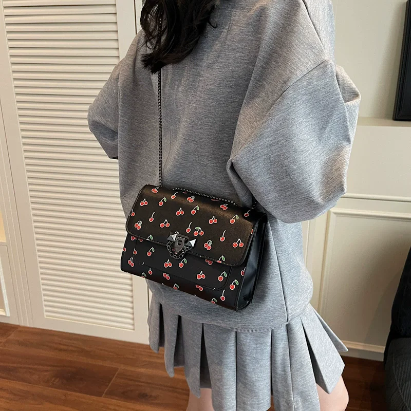 

PU Leather Printed Messenger Crossbody Bags Money Cellphone Purse Bag For Women Lady Chain Strap Hasp Shoulder Bag Small Handbag