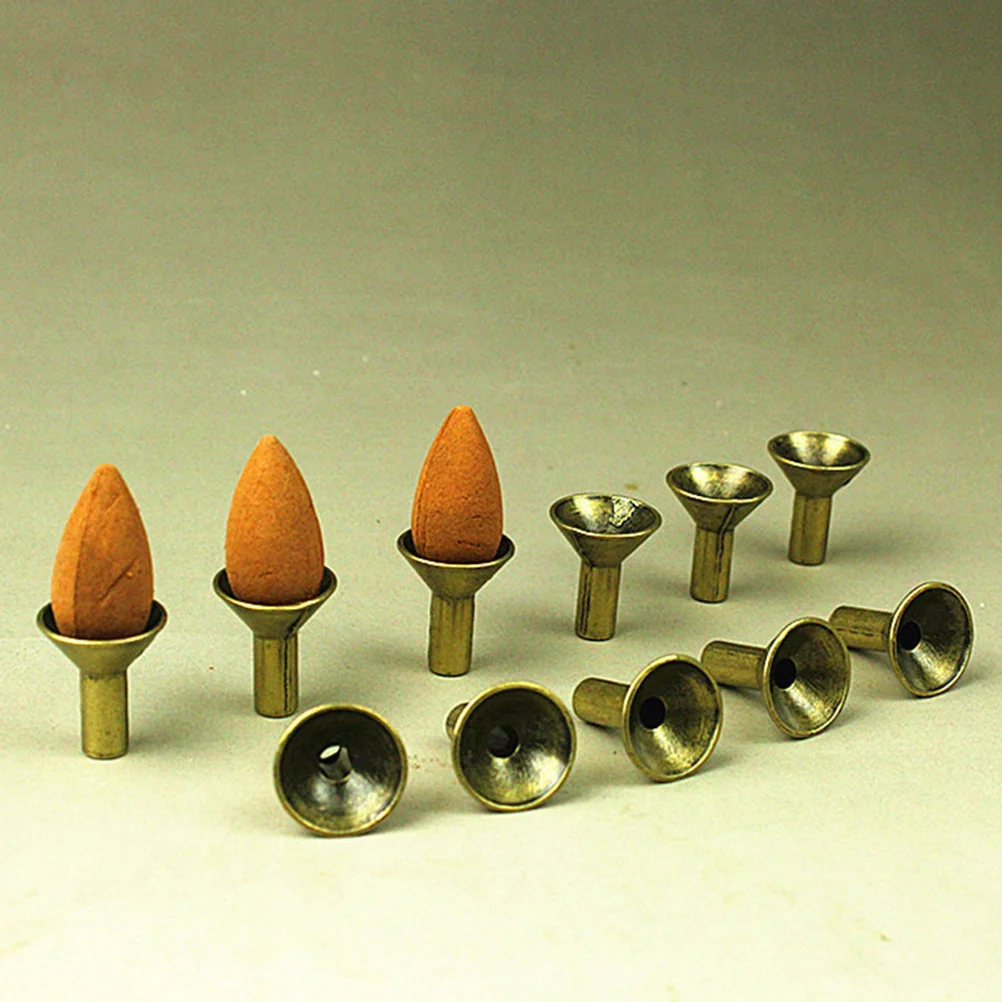 

12pcs Backflow Head Base Frame Metal Incense Holder Home Supplies Burner Stand For Incense Cones Sticks Filter Shape Trays