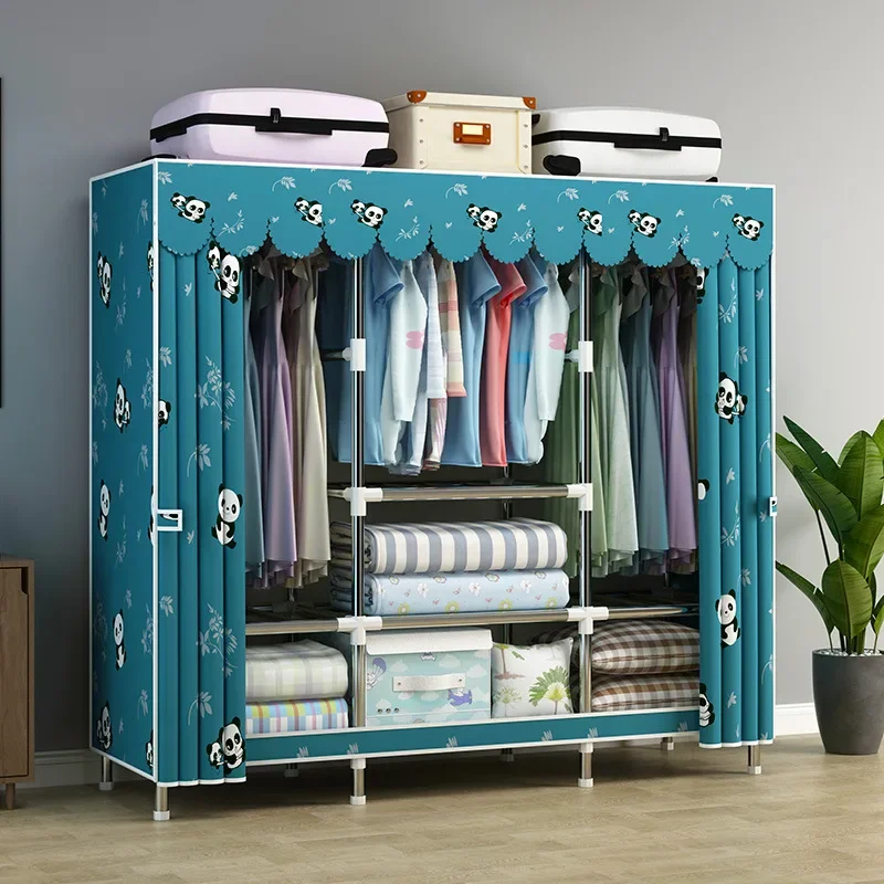 

Nordic Minimalist Wardrobe Portable Nightstands Display Cupboard Shelves Wardrobe Modern Door Metal Muebles Salon Furniture