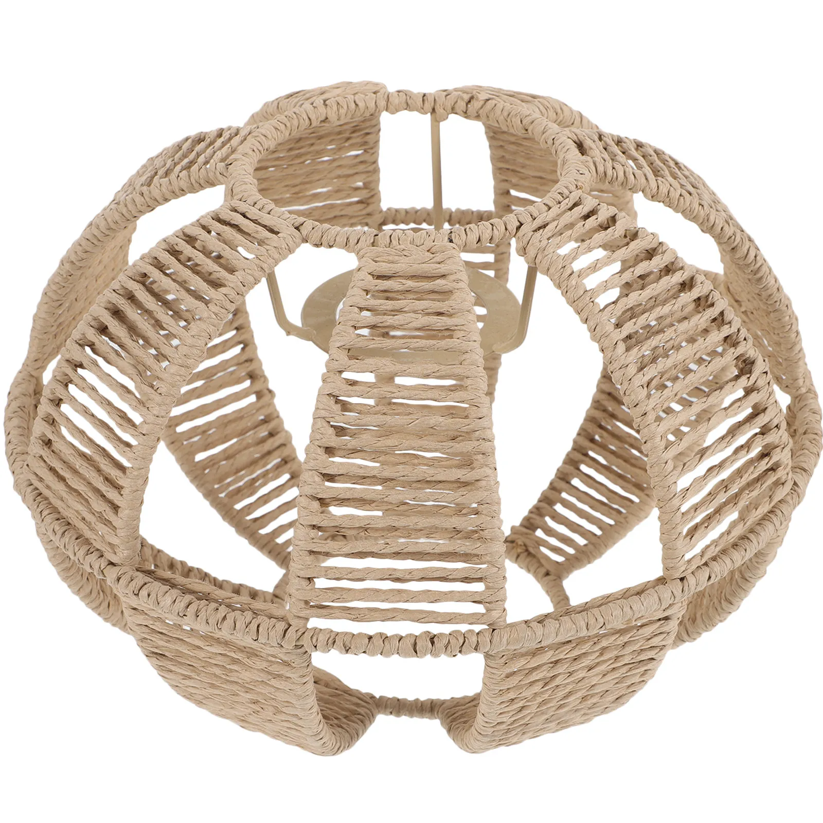 Creative Barrel Shaped Ceiling Light Shade Simulated Rattan Rope Lamp Cover Soft Light Diffuser for Home Bar Retro Party