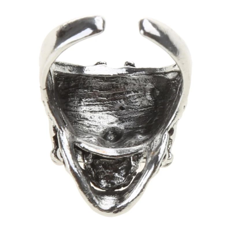 Skull Adjustable Rings Punk Jewelry Alloy Material Skull Opening Rings Eye Catching Finger Rings for Daily Party Wear