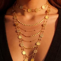 Geometric Round Plain Paved 5A CZ Charm Double Ball Link Chain Fashion Women Gold Color Bracelet Choker Necklace