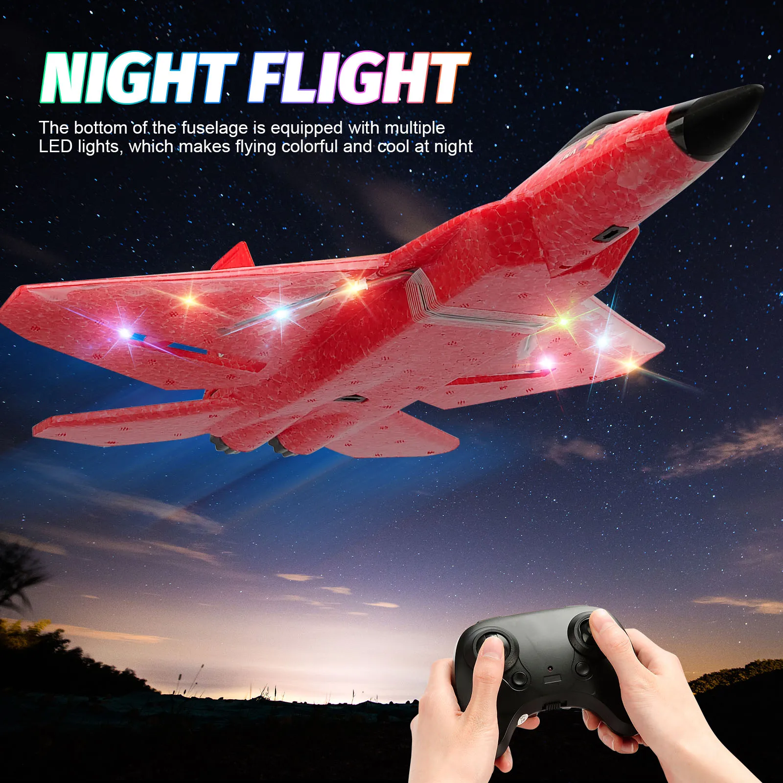 RC Plane F22 2.4G With LED Lights  Remote Control Aircraft Flying Model Glider Airplane EPP Foam RC Toys For Children Gifts