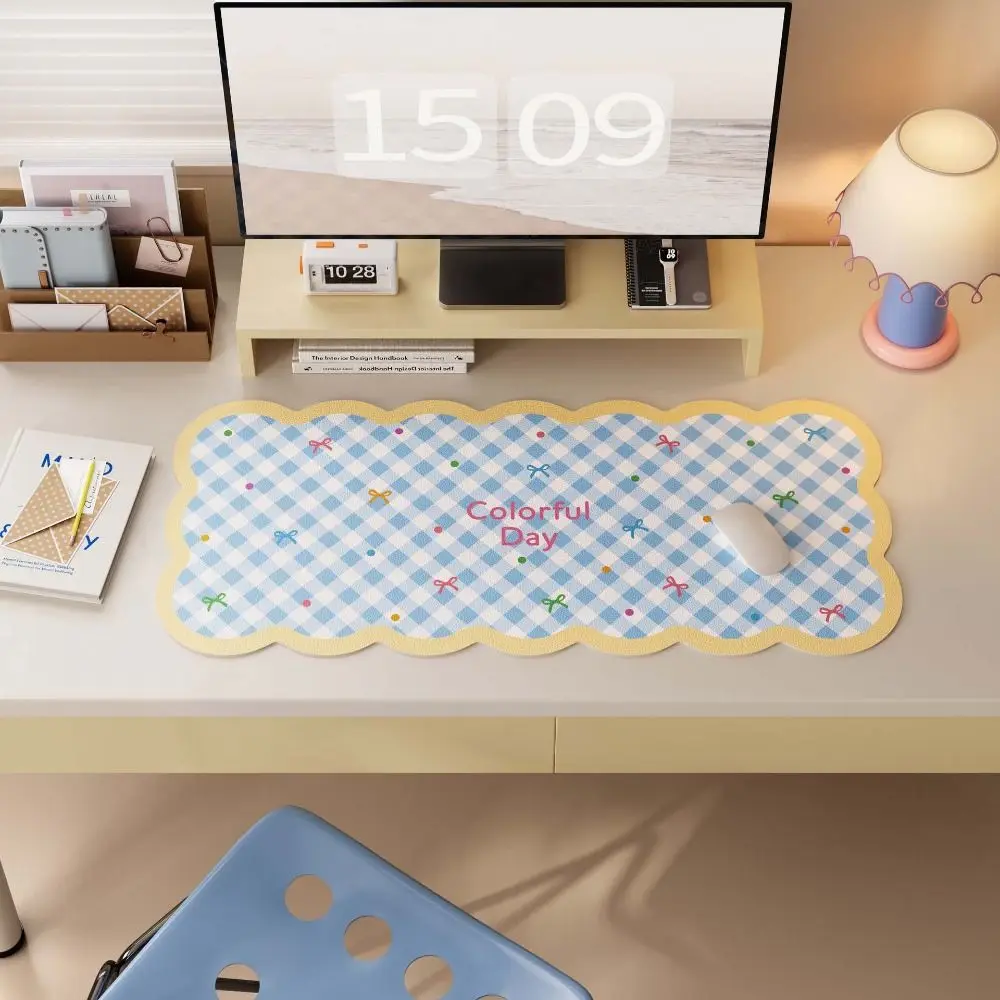 Durable Non Slip Extra Large Mouse Pad PU Waterproof Desk Pad Sweet Cute Keyboard Mat for Computer Desk