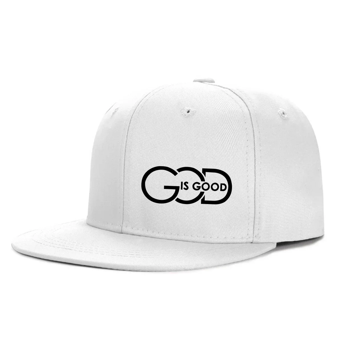 Unisex-Baseballkappe mit verstellbarem Riemen, flacher Krempe, mit Aufdruck „GOD IS GOOD“, lässige Kopfbedeckung für Damen und Herren, modisch, atmungsaktiv, für den Außenbereich. – Detail 6