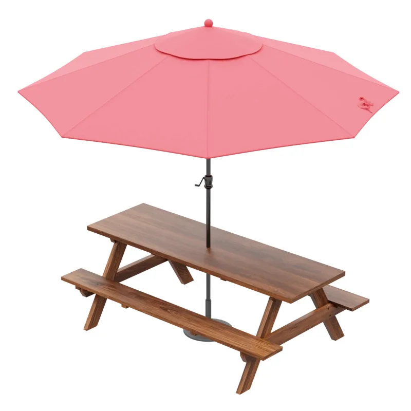 

Outdoor anti-corrosion solid wood courtyard integrated open-air park leisure table outdoor integrated