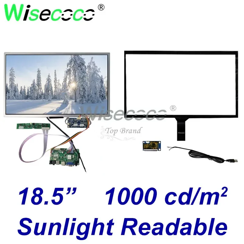 

Wisecoco 18.5 Inch 1920x1080 FHD 1000Nits Sunlight Readable ScreenTouch Display With Driver Board