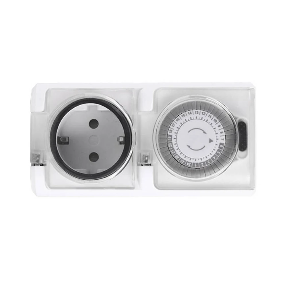 Mechanical Timer Socket 24-Hour Cycle Automatic Switch Electrical Outlet Support 16A 3680W High-Power IP44 Waterproof Timer