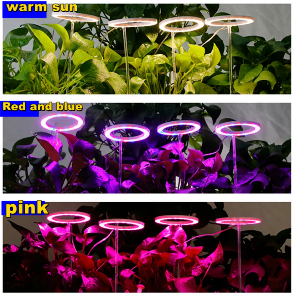 LED Grow Light Full Spectrum Plant Growth Light 5V USB Height Adjustable Dimmable Growing Lamp with Timer for Indoor Plants Herb