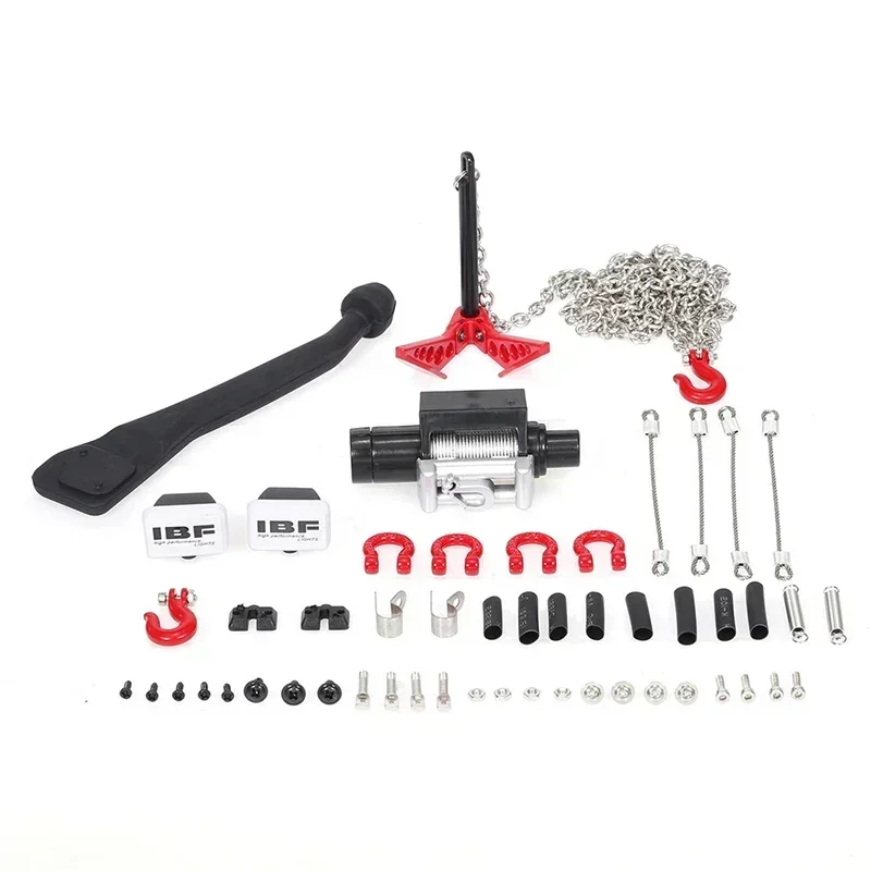 7in1 Tubo Di Scarico Borsette Catena In Acciaio D-Ring Grilli Verricello Paralume Terra di Ancoraggio per Trxs HSP Redcat Rc4wd Tamiya SCX10
