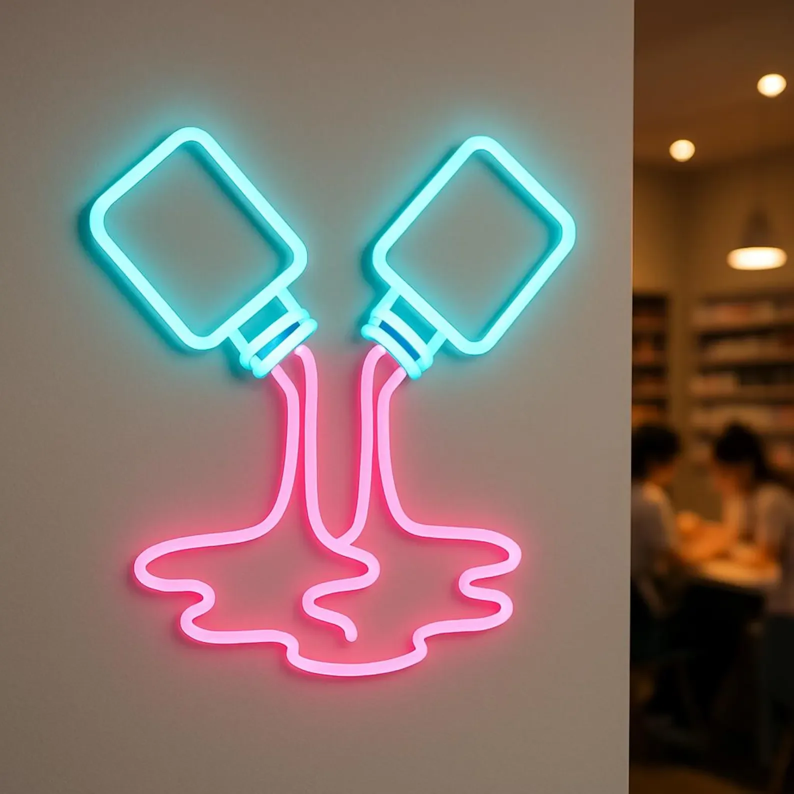 Nail Polish Bottles Leaking And Creating Colored Puddles Neon Sign,Nail Salon/Beauty Salon Led Sign,Nail Polish Bottles Decor