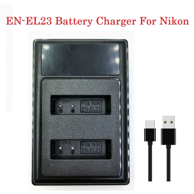 

EN-EL23 LCD USB Dual Battery Charger For Nikon COOLPIX B700 P900S P900 P610S P610 P600 S810C Camera