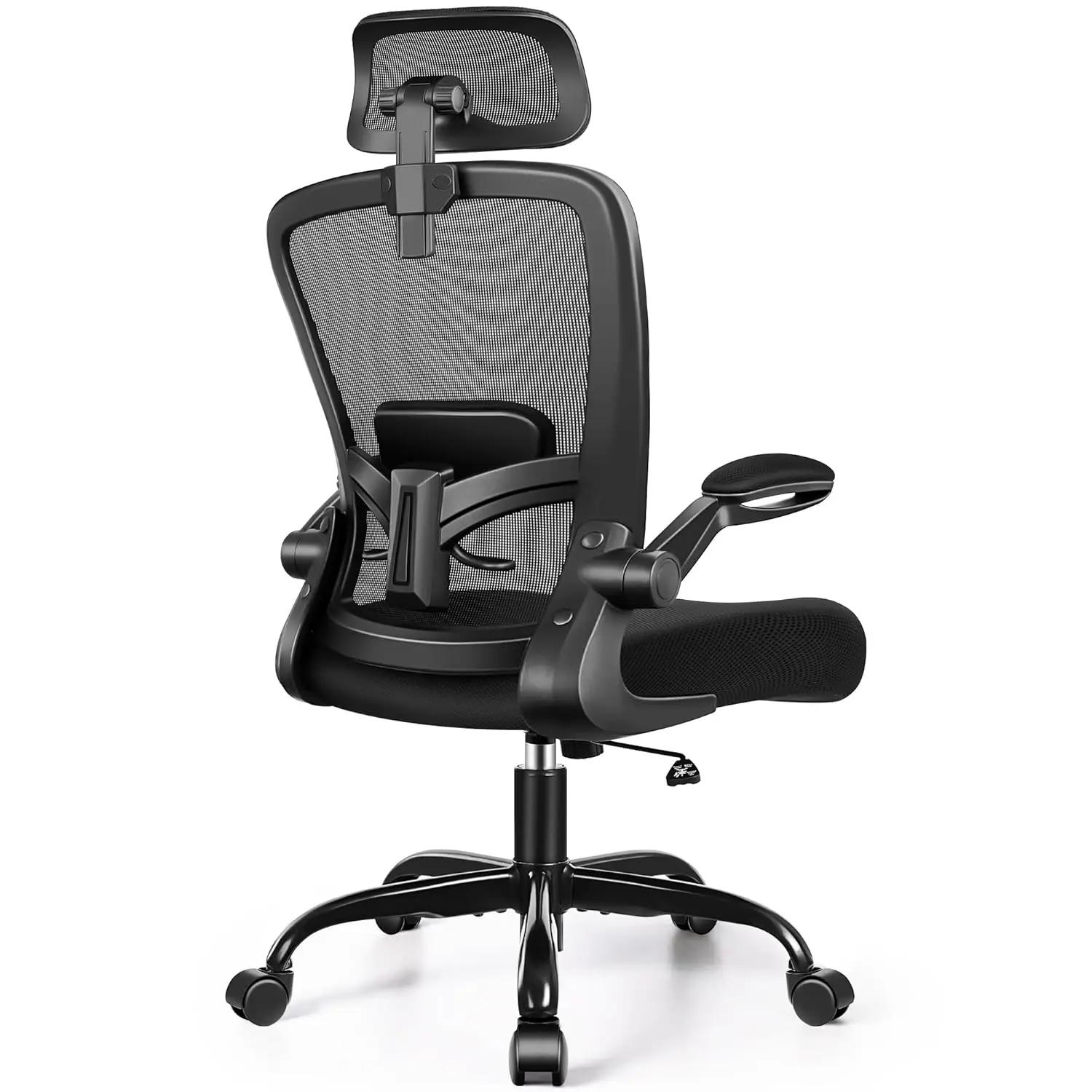 

Office Chair, Desk Chair With Adjustable Lumbar Support, Ergonomic Computer Chair With High Back And Armrest, Adjustable Height