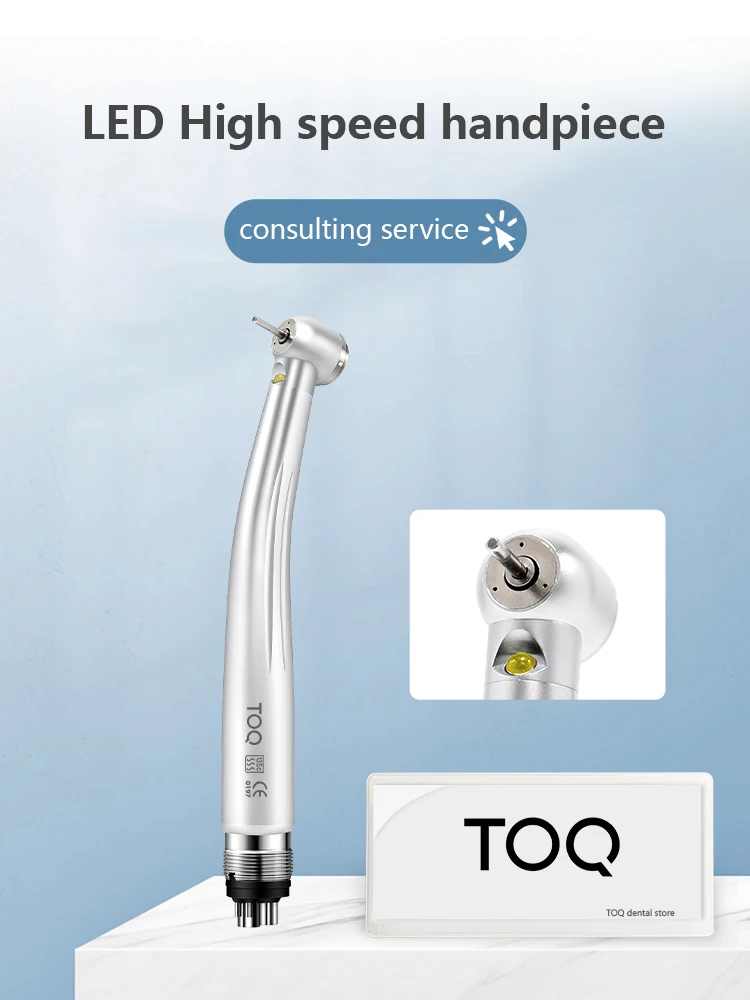 Tandheelkundige LED Hoge Snelheid Handstuk koppel Hoofd Drukknop Drie Waternevel E-generator Luchtturbine 2/4 gaten Tandheelkunde Tool - afbeelding 2