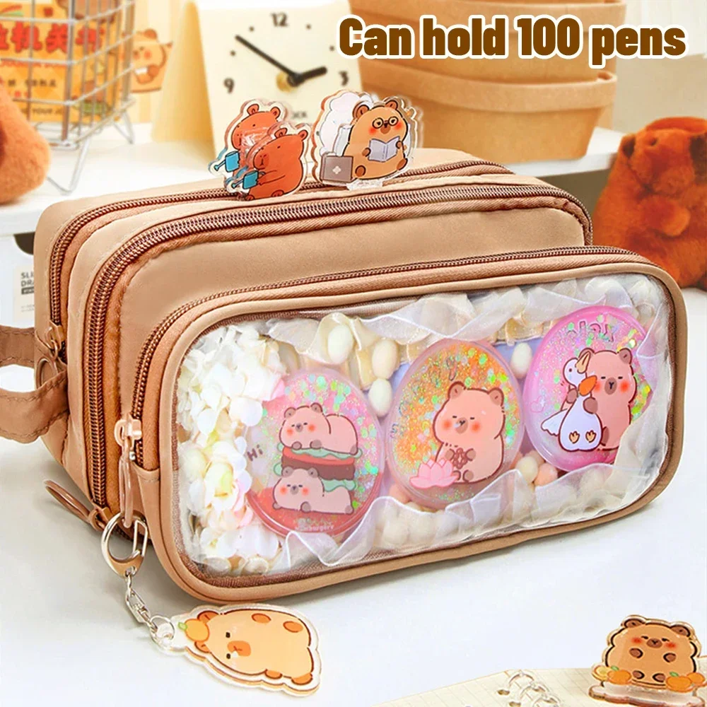 10 طبقات مقلمة قابلة للفصل الحقيبة الطلاب العودة إلى المدرسة القرطاسية سعة كبيرة متعددة الوظائف حقيبة تخزين مستحضرات التجميل #6